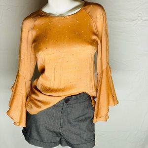 Lauren Conrad peach heart flare top